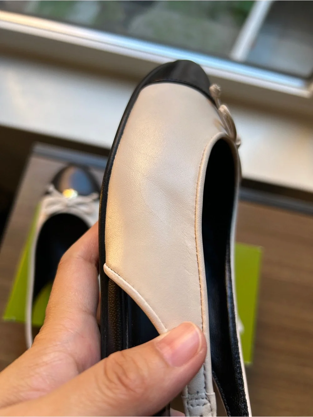 New Tory Burch Cap-Toe Slingback Ballet Cream/Black, Size 7, $300 Retail